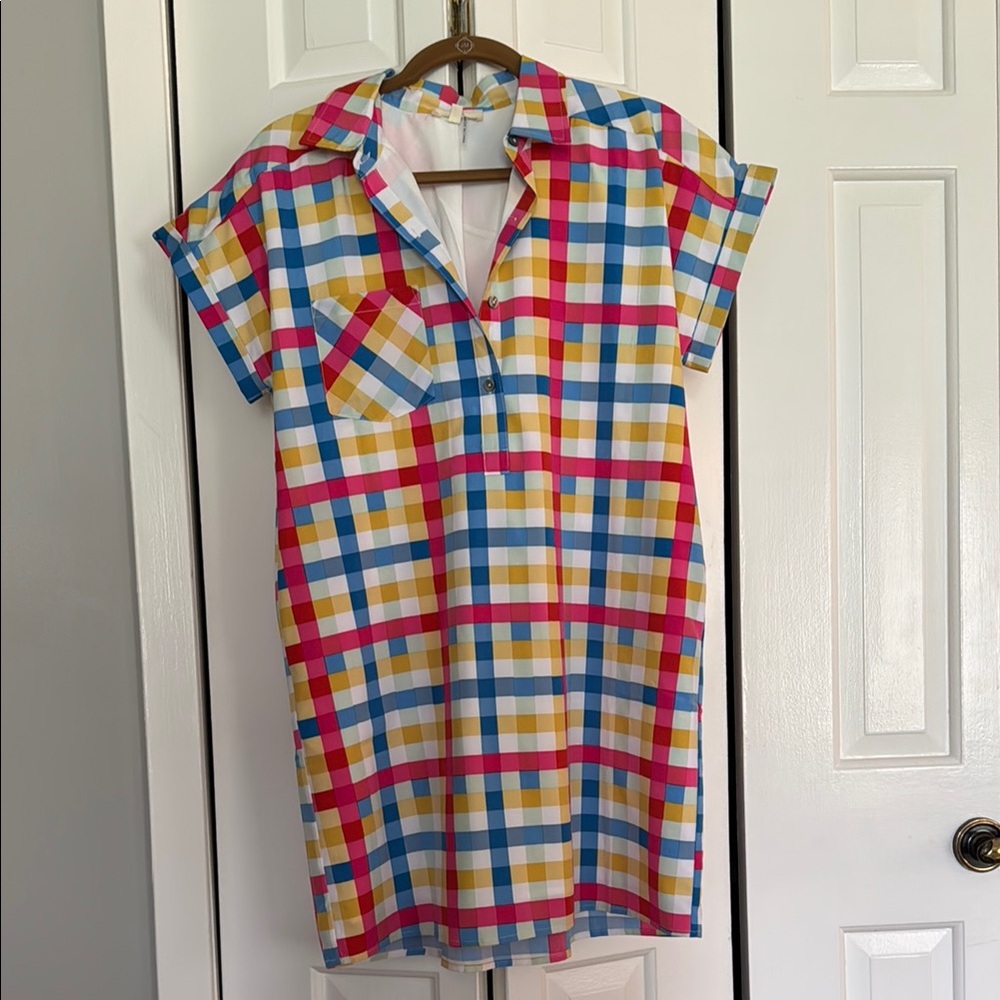 Entro Multicolor Plaid Shirt Dress